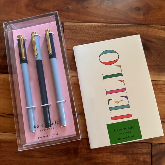 Kate Spade Pen & Tray Set 3 Fine Point Pens & NotePads Set of 2 NWT - Picture 5 of 5